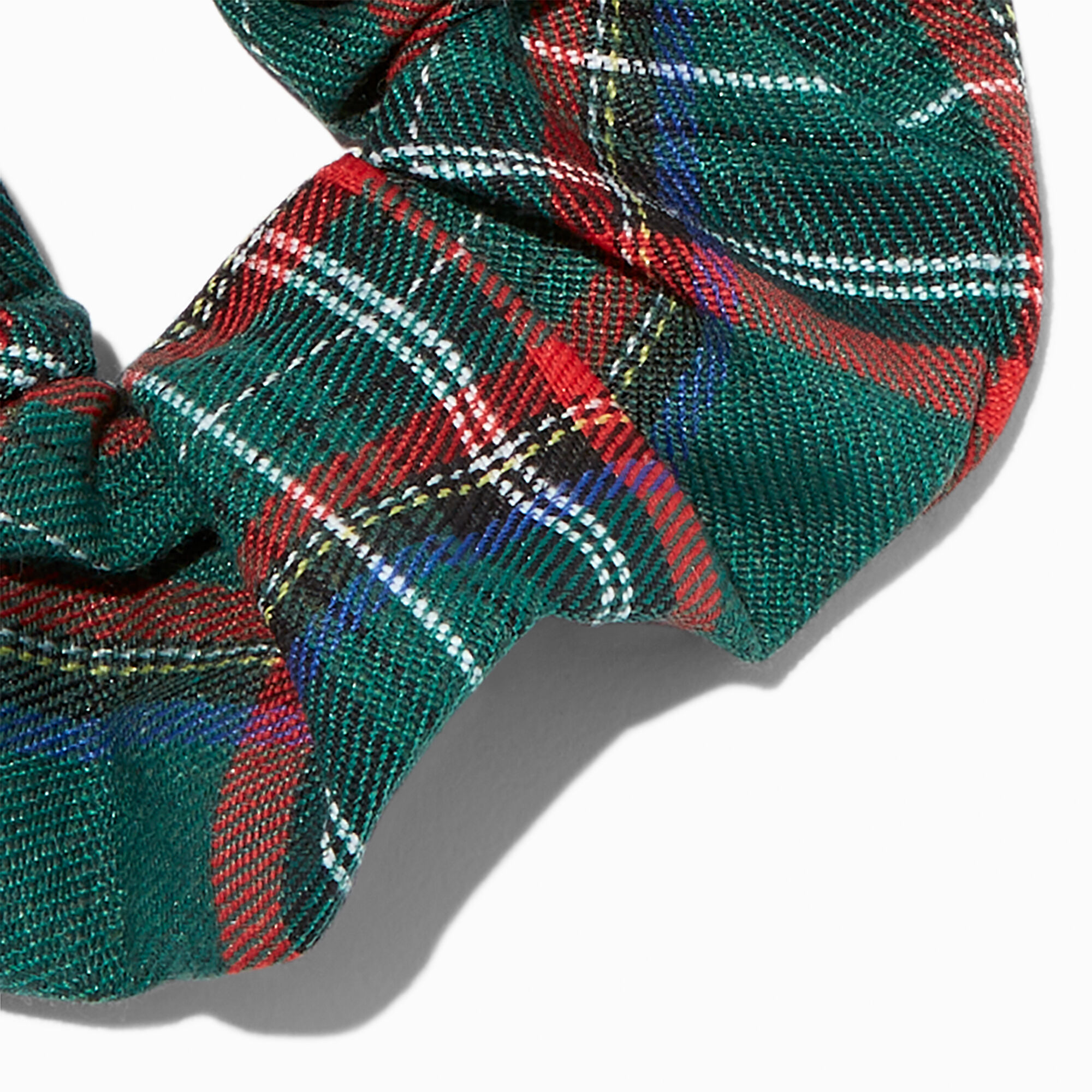 Medium Green Plaid Hair Scrunchie,