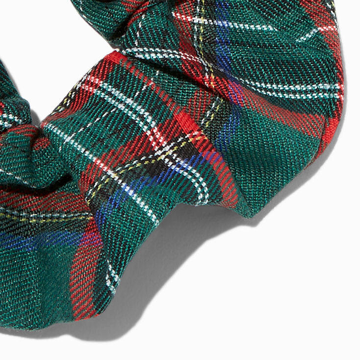 Medium Green Plaid Hair Scrunchie,