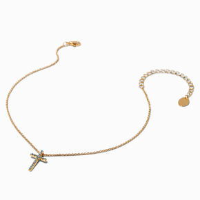 Claire&#39;s Club Gold-tone Cross Necklace,