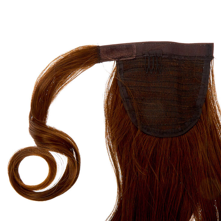 Faux Curly Hair Ponytail Wrap - Brown | Claire's