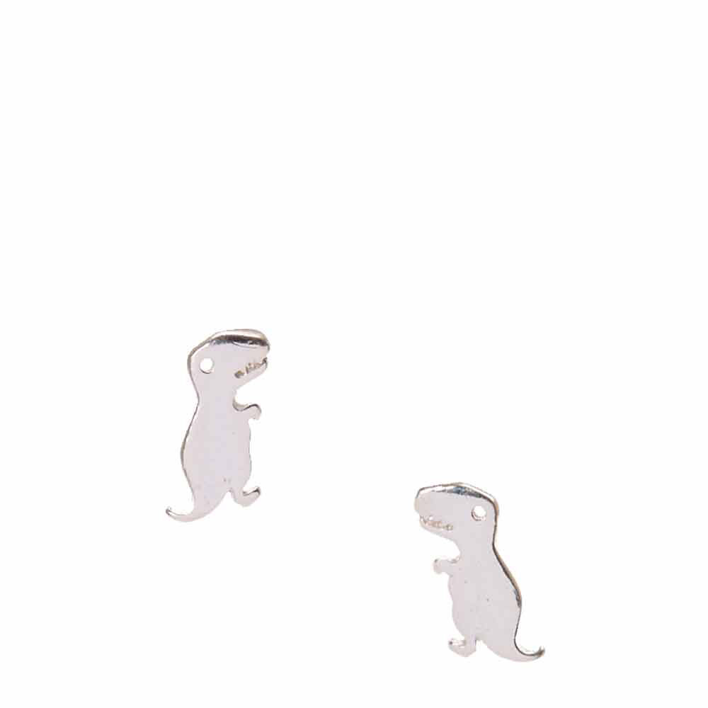 Sterling Silver T-Rex Stud Earrings,
