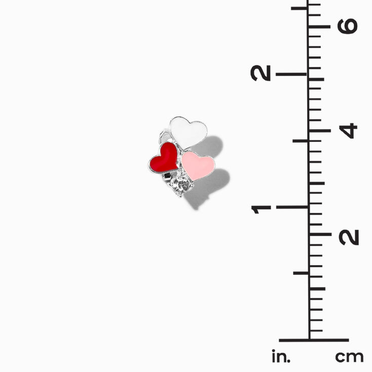 Enamel Heart Clip-On Earrings,