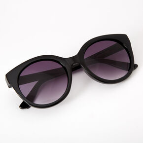 Rounded Mod Sunglasses - Black,