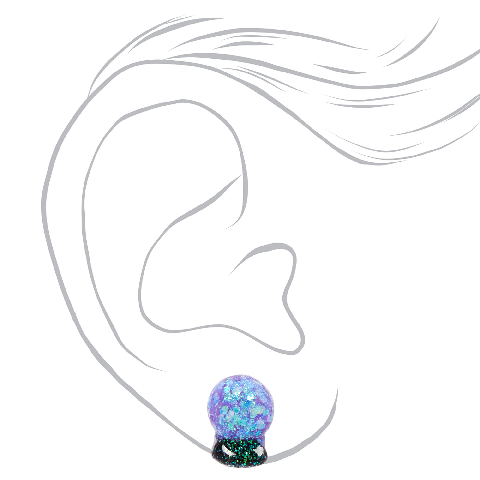 Glittery Crystal Ball Stud Earrings,