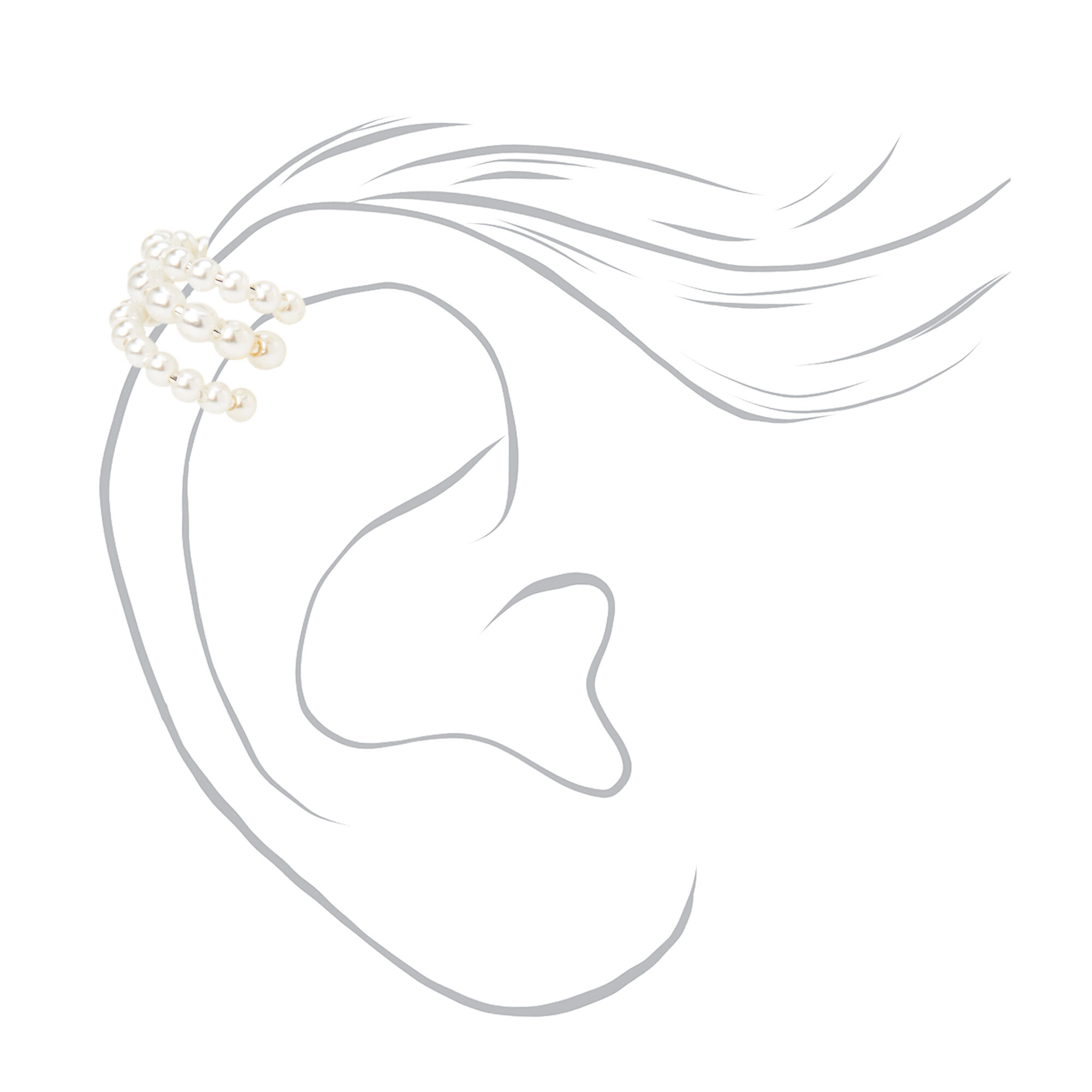 Triple Row Pearl Ear Cuff,
