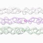 Best Friends Glow in the Dark Alien Tattoo Choker Necklaces - 3 Pack,