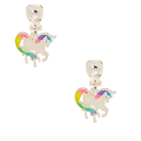 Iridescent Rainbow Unicorn Clip-On Earrings,