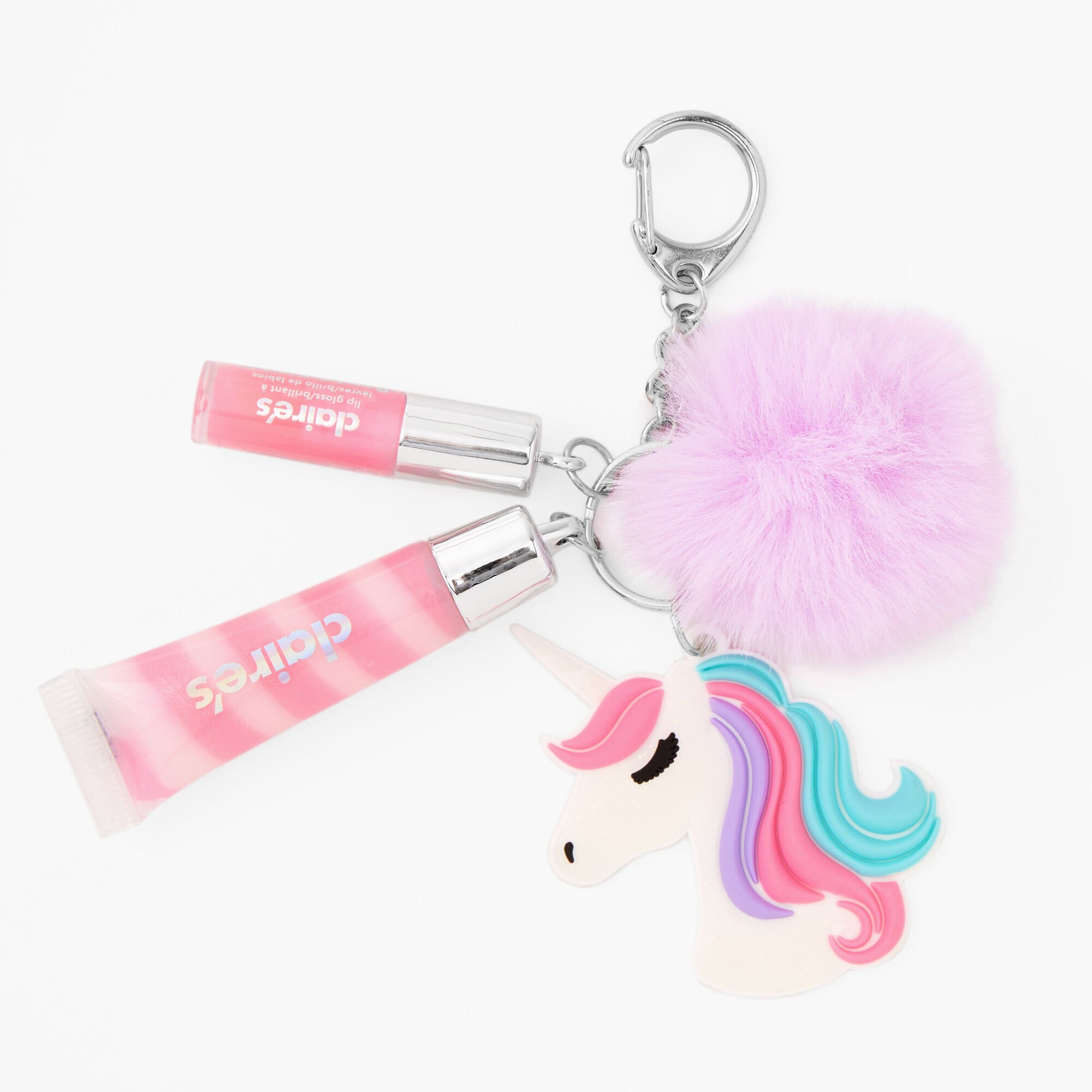 View Claires Unicorn Lip Gloss Keychain Lilac information