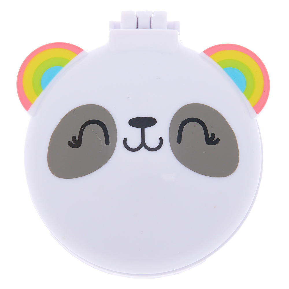 Rainbow Panda Pop Up Hair Brush - White,