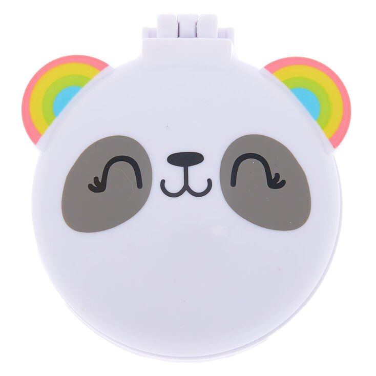 Rainbow Panda Pop Up Hair Brush - White,