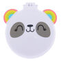 Rainbow Panda Pop Up Hair Brush - White,