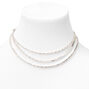Silver Rhinestone Pearl Multi Strand Choker Necklace,