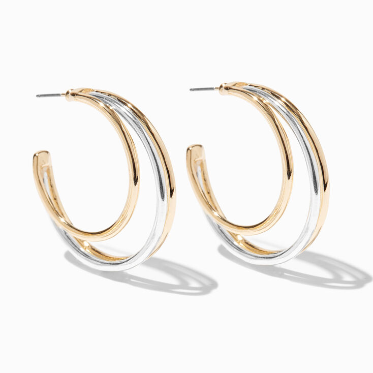 Mixed Metal Two-Toned 40MM Hoop Earrings ,
