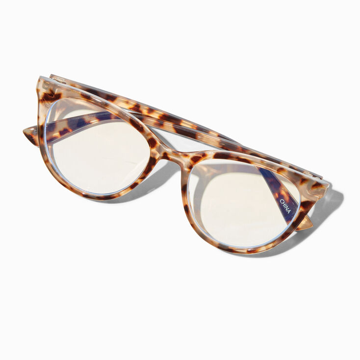 Solar Blue Light Reducing Brown Tortoiseshell Oval Clear Lens Frames,