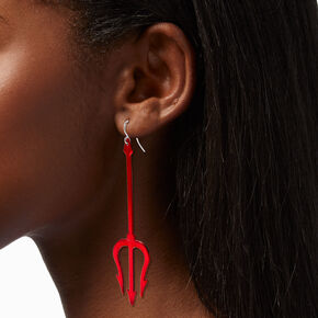 Red Devil Pitchfork 3&quot; Drop Earrings,