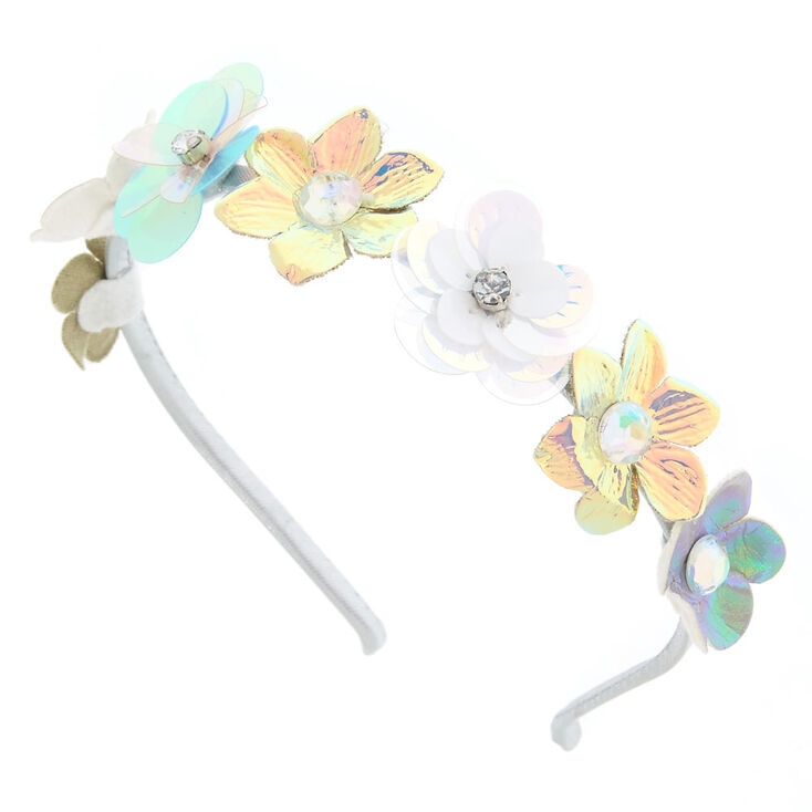 Iridescent Faux Flower Headband,