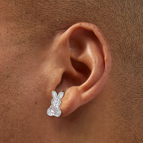 Bling Easter Bunny Stud Earrings,