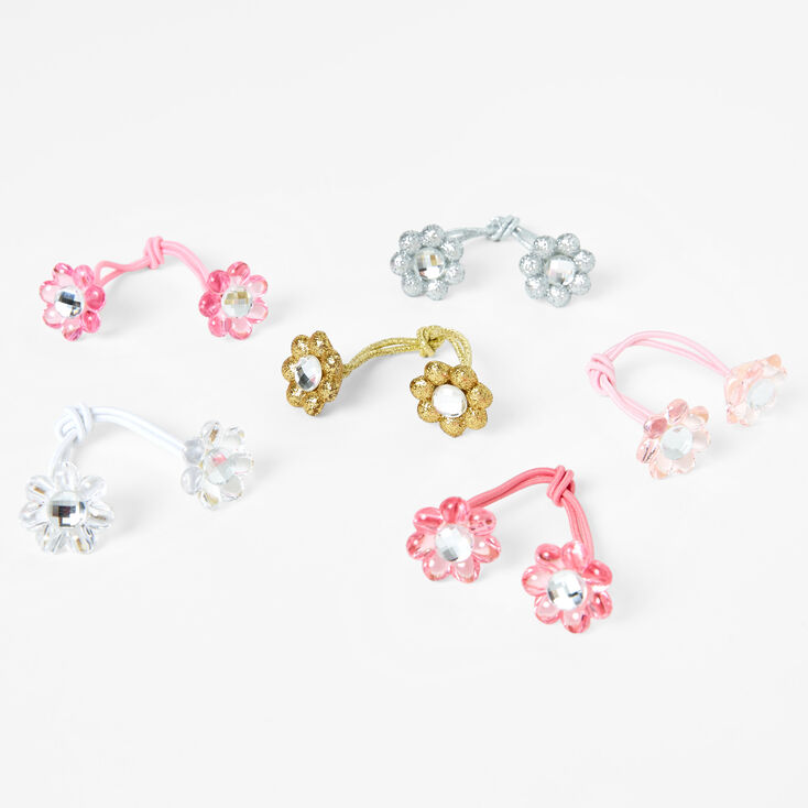Claire&#39;s Club Multicolored Flower Hair Ties - 6 Pack,