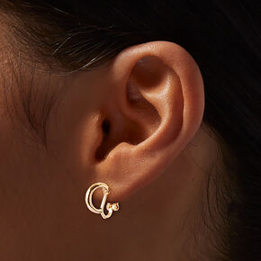 Gold-tone Clip-On Hoop Earrings - 3 Pack,