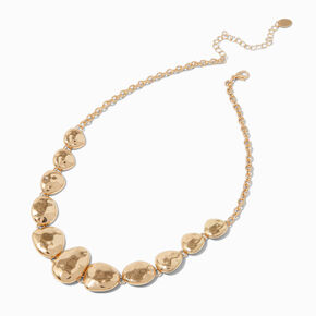 Gold-tone Pebble Choker Necklace,