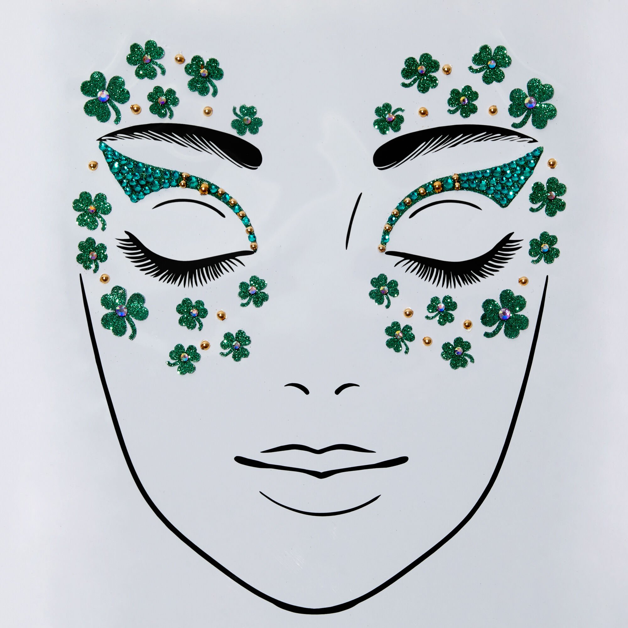 View Claires Shamrocks Gemstones Face Stickers information