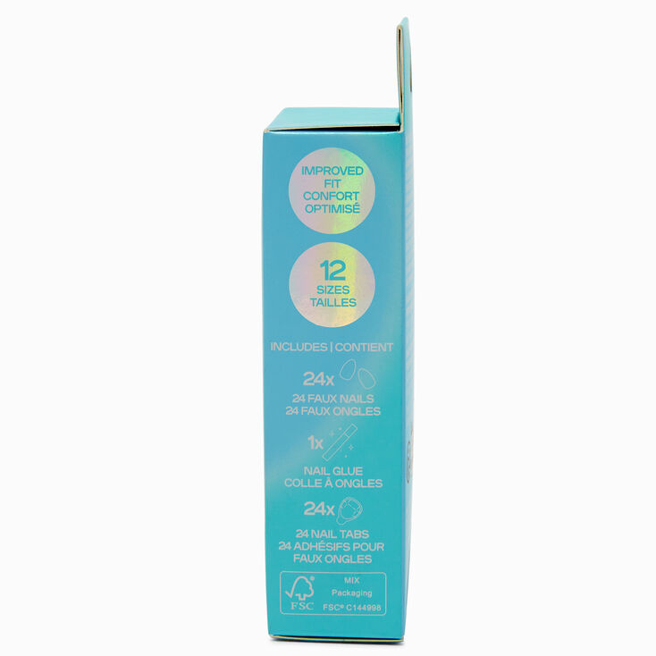 Blue Mermaid Almond Vegan Faux Nail Set - 24 Pack,