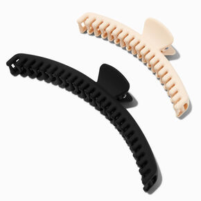 Matte Black &amp; Ivory Athletic Hair Claws - 2 Pack,