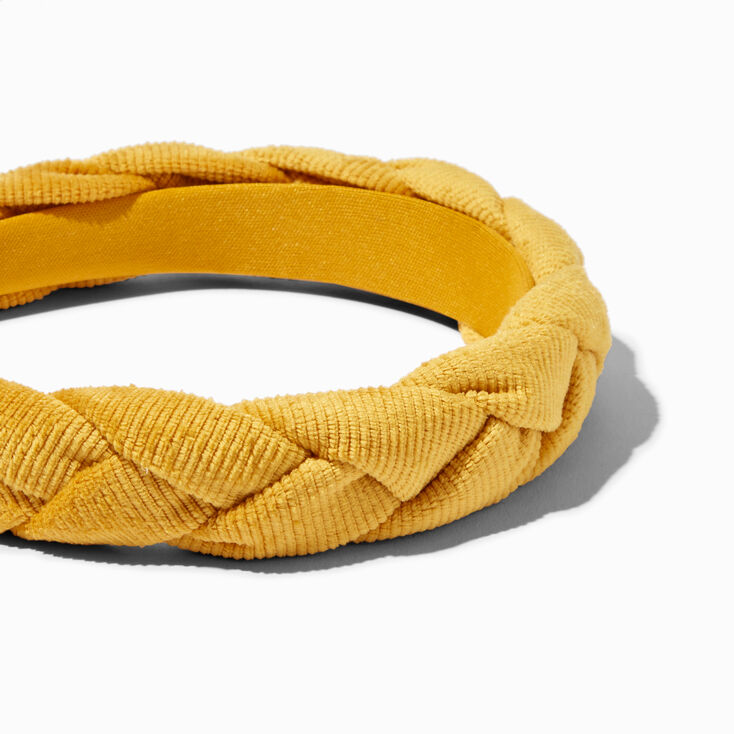 Mustard Yellow Braided Corduroy Headband,