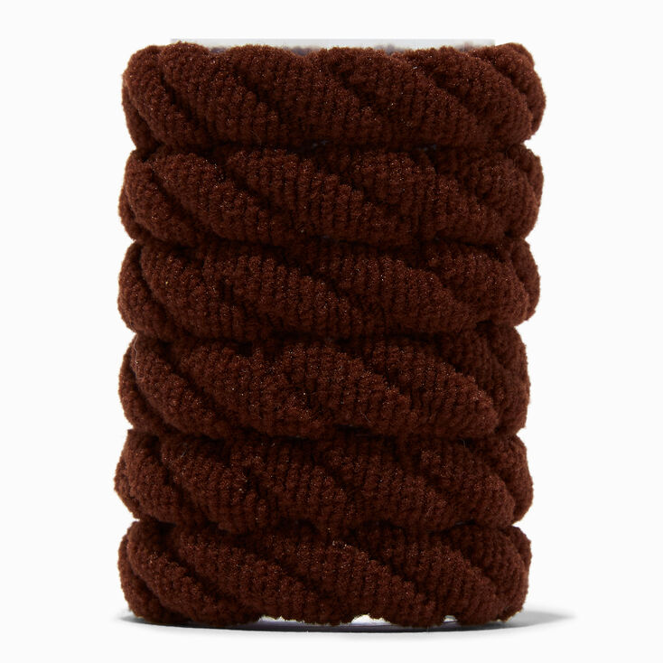 Brown Swizzle Hair Ties - 6 Pack ,