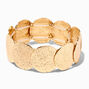 Gold-tone Textured Discs Stretch Bracelet,