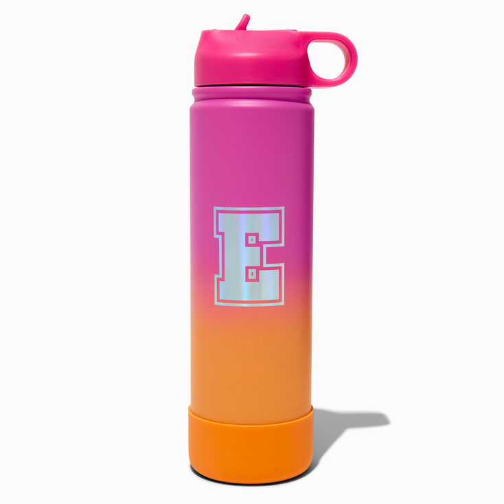 Varsity Initial Stainless Steel Water Bottle - E,