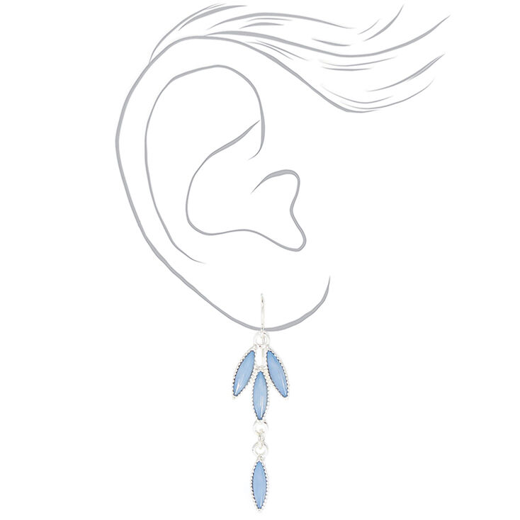 Parure de bijoux bleus &agrave; feuille argent&eacute;e, lot de 2 articles,