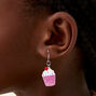 Glitter Cupcake 1.5&quot; Drop Earrings,