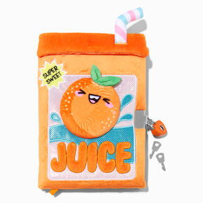 Orange Juice Box Plush Lock Diary,