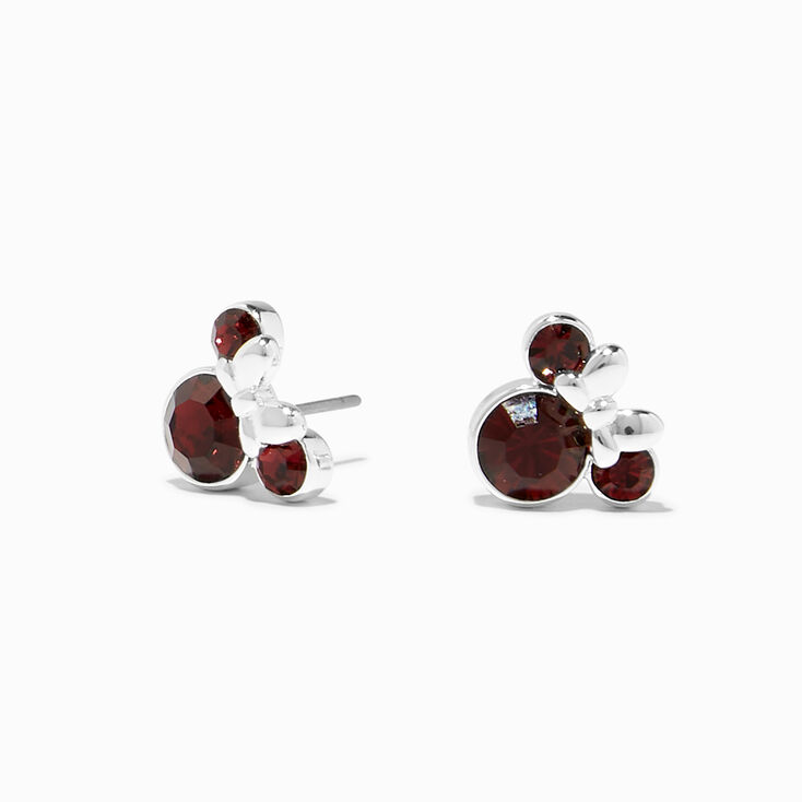 Disney Minnie Mouse Birthstone Sterling Silver Stud Earrings - January,