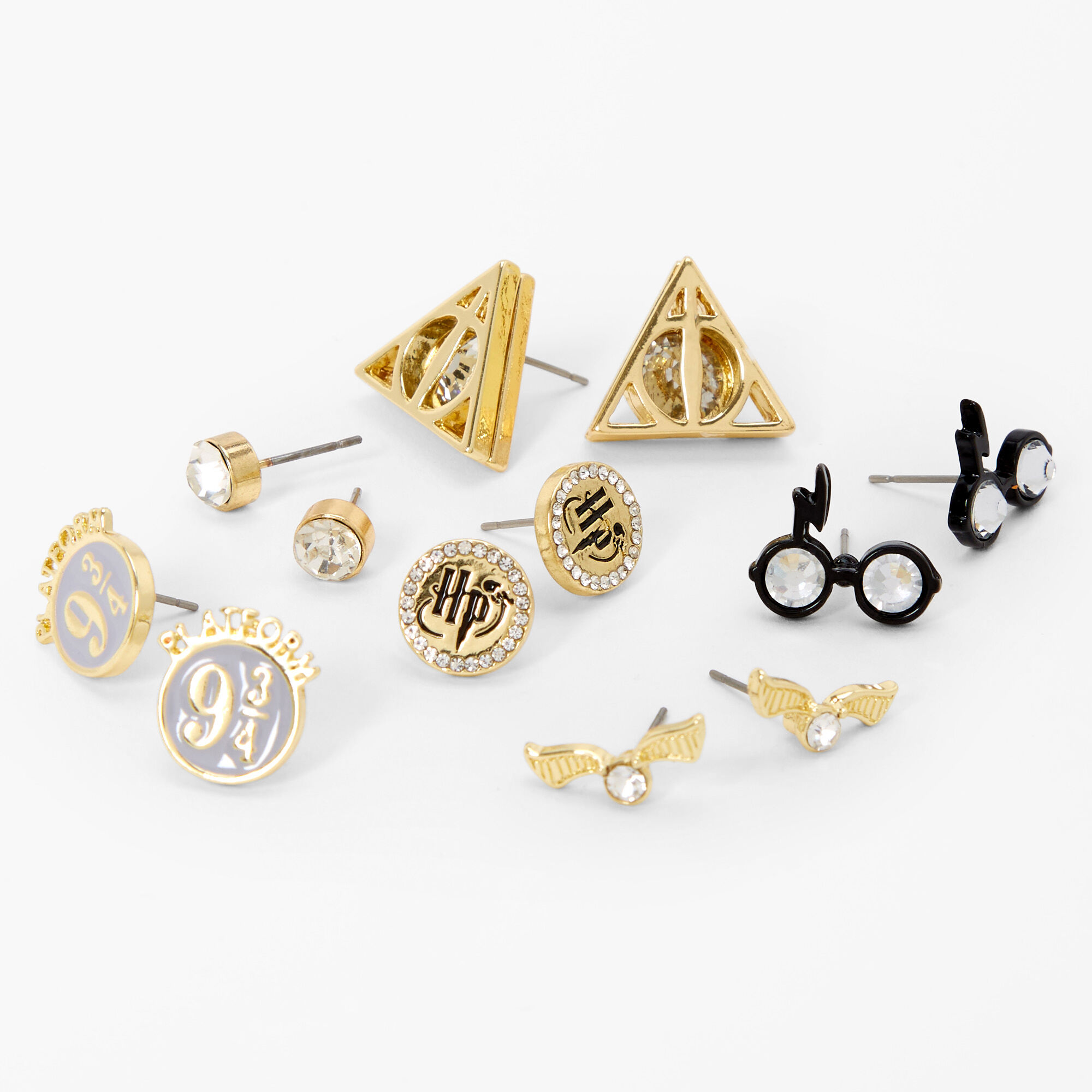 Harry Potter Wizarding World Gold Stud Earrings 6 Pack
