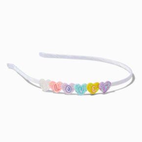 Claire&#39;s Club &#39;&#39;Love&#39;&#39; Glitter Heart Headband ,