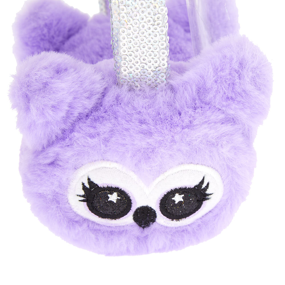Avery the Owl Iridescent Sequin Ear Muffs - Lilac,