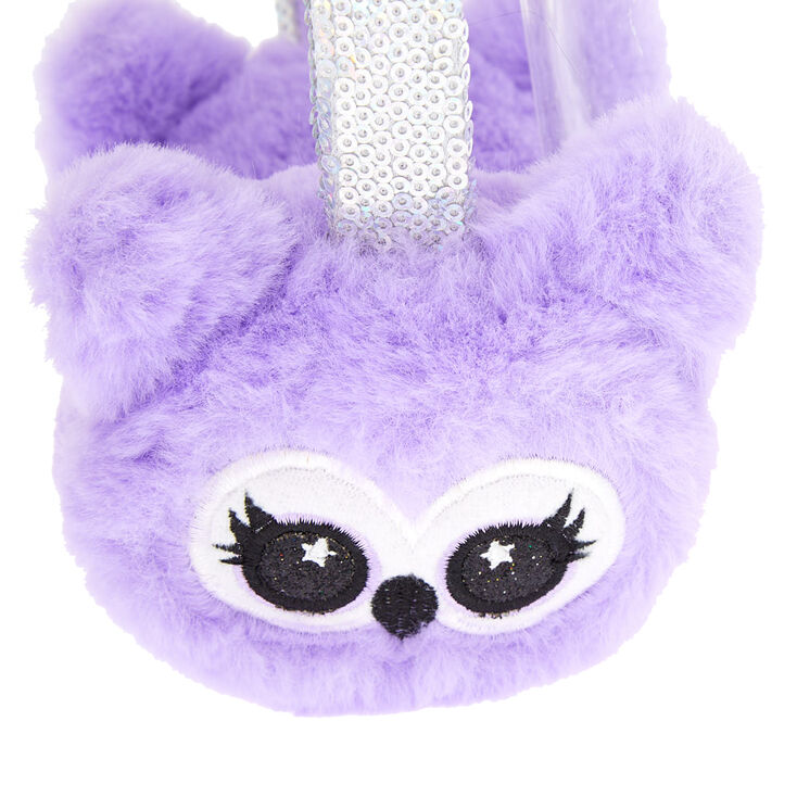 Avery the Owl Iridescent Sequin Ear Muffs - Lilac,