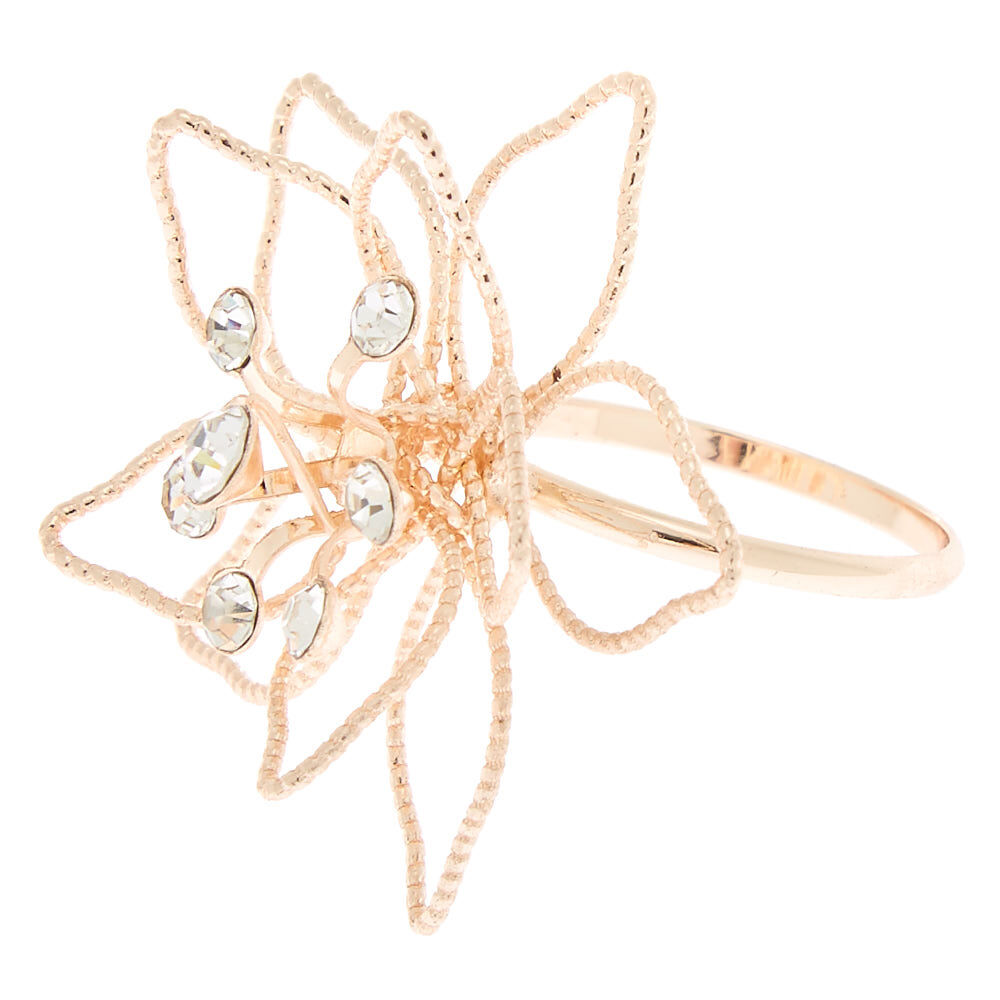 Gold Embellished Wired Flower Ring