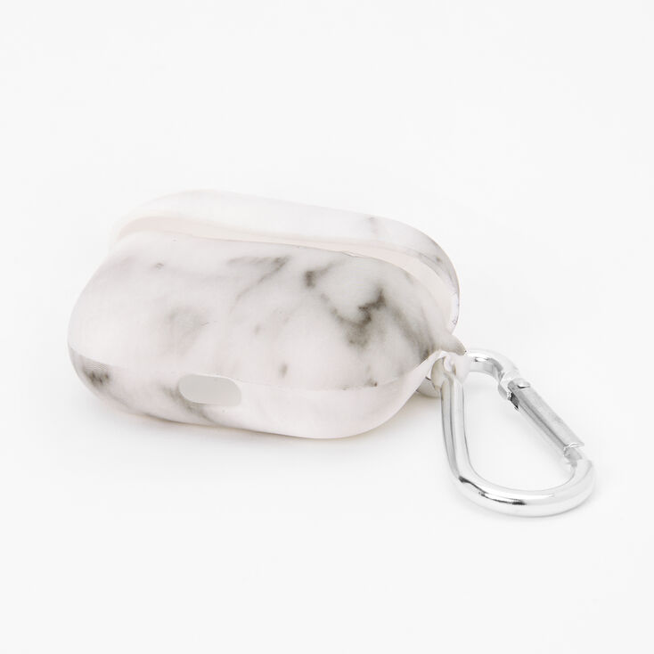 White Marble Silicone Earbud Case Cover - Compatible With Apple AirPods Pro&reg;,