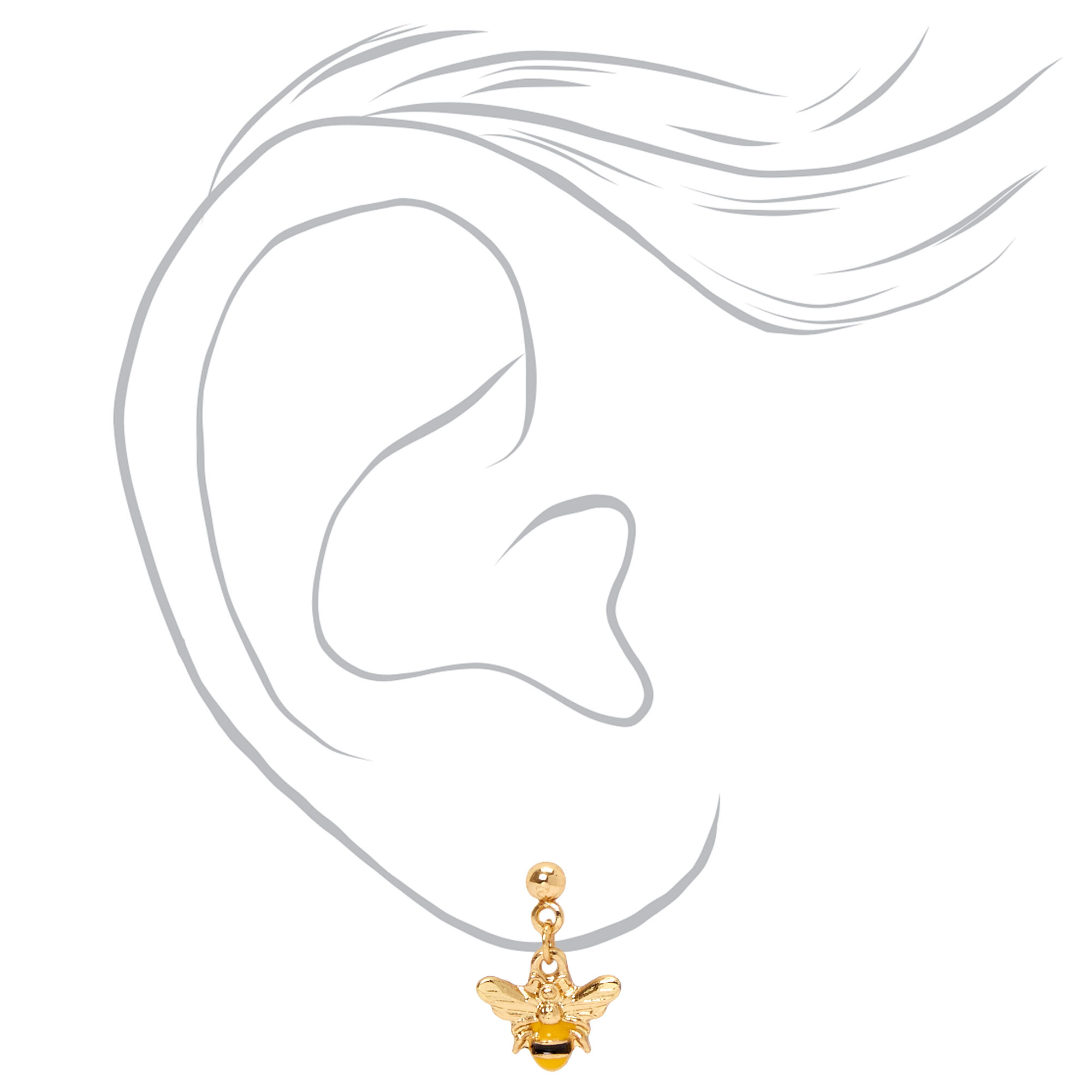 Bumblebees and Flowers 1" Drop Earrings - 3 Pack,