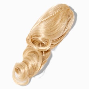Cheveux synth&eacute;tiques tress&eacute;s blond platine avec pince &agrave; cheveux int&eacute;gr&eacute;e,