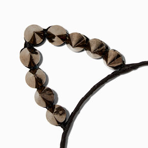 Black Gemstone Cat Ears Headband,