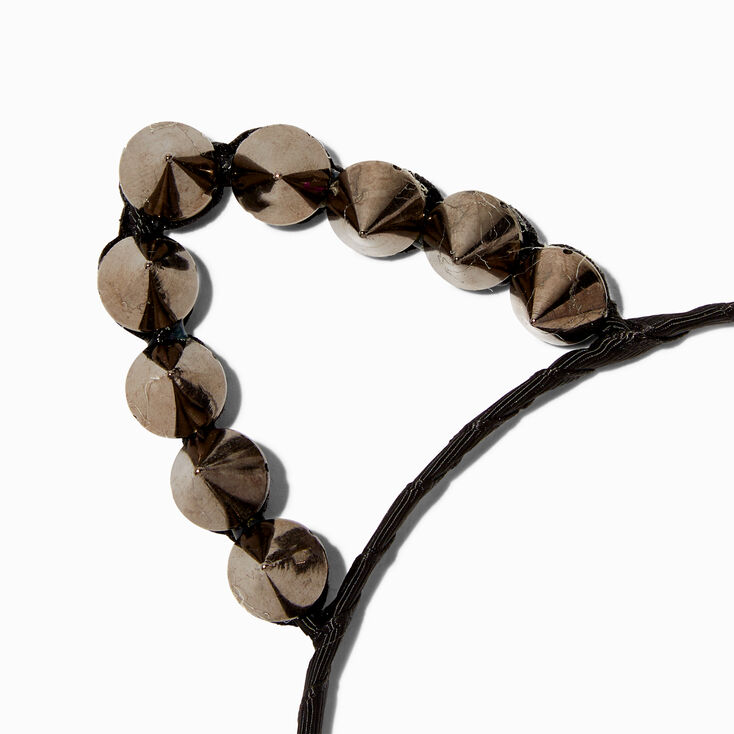 Black Gemstone Cat Ears Headband,