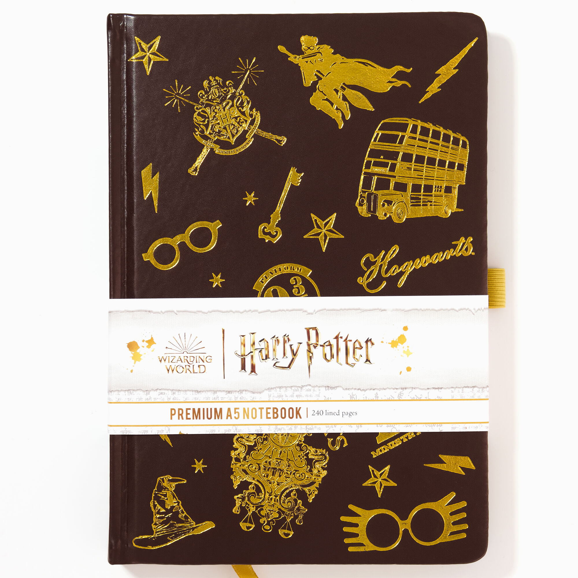 View Claires Harry Potter Premium A5 Leather Effect Notebook Gold information