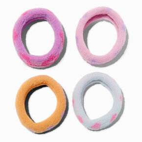 Pastel Print Rolled Hair Ties - 4 Pack,