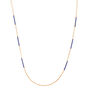 Gold Navy Blue Bar Multi Strand Necklace,