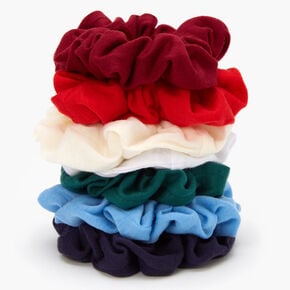 Reds &amp; Blues Solid Hair Scrunchies - 7 Pack,