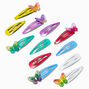 Holographic Rainbow Butterfly Snap Hair Clips - 12 Pack,